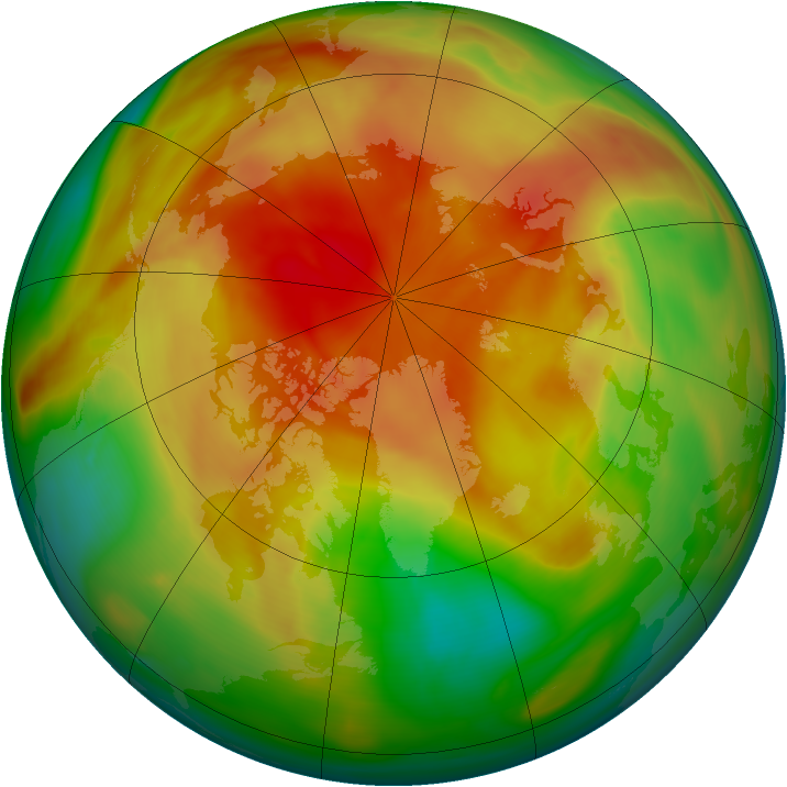 Arctic ozone map for 06 April 2005